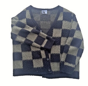 Basketcase Checkered Cardigan